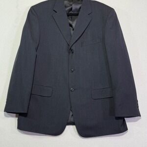 VERSINI Men's 44R Charcoal Grey 100% Wool Blazer Suit Jacket Made‎ in Vietnam